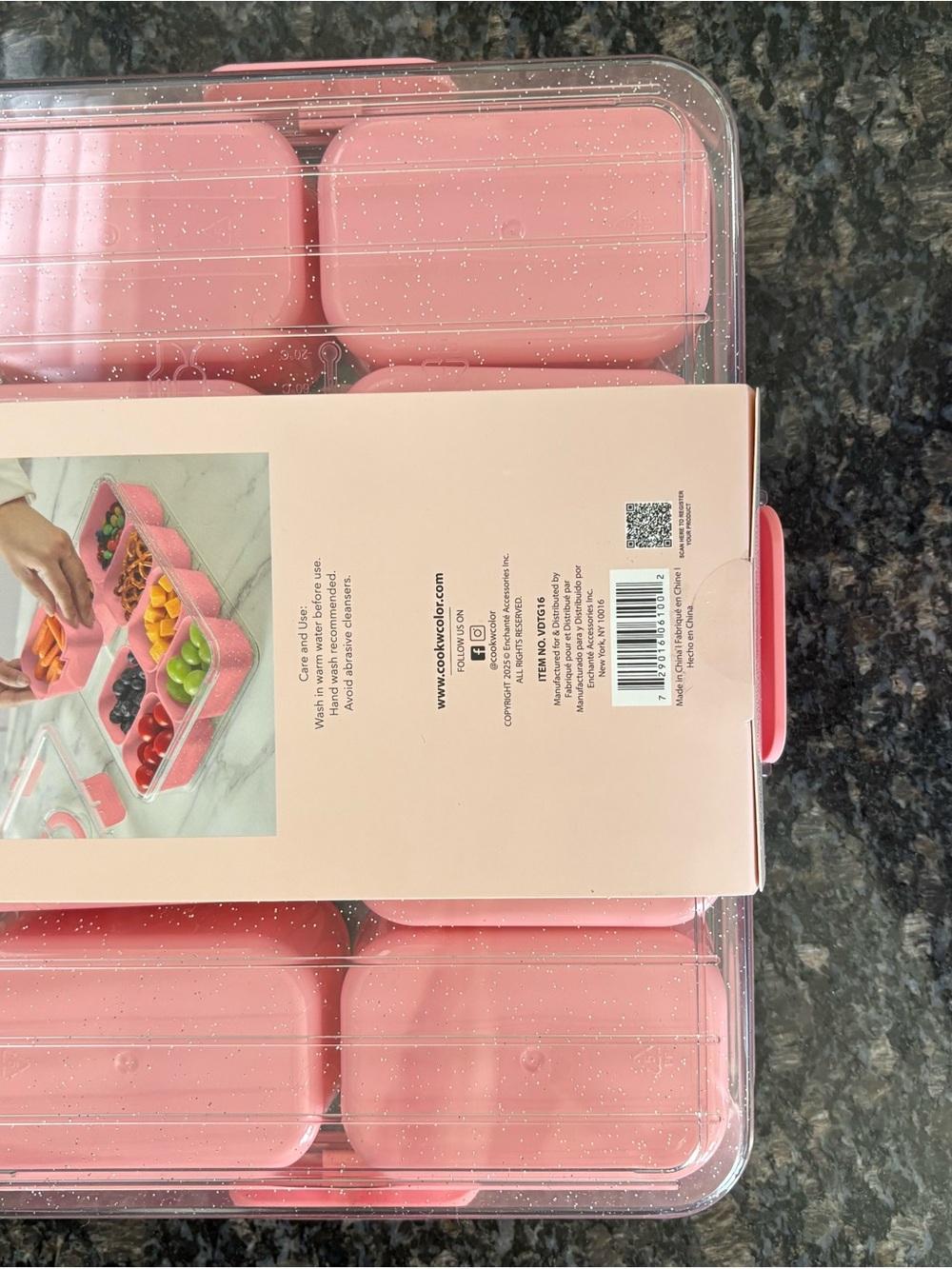 CWC Pink 8-Compartment Snack Box - Perfect On-The-Go Organizer - Picture 9 of 12